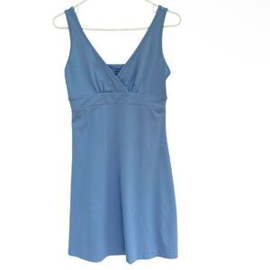Patagonia Women’s Blue Sleeveless Active Dress Size S V-Neck Stretchy Travel Cas